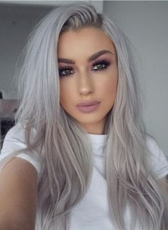 Long Grey Hair, Natural Straight Hair, Ombre Hair Color, Pastel Hair, Silver Fox