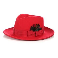 Men Fedora Hat-RED S - Church Suits For Less Red Fedora Hat, Designer Hats Men, Red Fedora, Tall Hat, Travel Hat, Designer Hats, American Indian Art, Colorful Feathers, Special Occasion Outfits