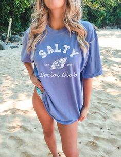 This Comfort Colors beach shirt is perfect for your everyday style or your next beach day. The soft-washed, garment-dyed fabric brings extra coziness to your wardrobe, while the relaxed fit makes it an excellent daily choice! 🤩 Tip: THESE RUN TRUE TO SIZE. If you want an oversized look, size up 2-3 sizes. 😉 ✅ Shirt Information: Comfort Colors Unisex Shirt - 100% ring-spun cotton - Medium fabric  - Relaxed fit ✅Design Printing Design printed using Direct to Garment (DTG) print technology. ✅ Car Cheap Chic Beach Shirt, Chic Cheap Beach Shirt, Cheap Patterned Beach Shirt, Cheap Light Blue Shirt For Beach Season, Cheap Blue T-shirt For Beach Party, Cheap Blue T-shirt For The Beach, Affordable Trendy Beach Season Shirt, Affordable Beachwear Shirt For Beach Season, Cheap Women's Beach Shirt