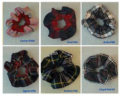 "❤️ These are soft and Stretchy Scrunchies made from school Uniform Plaid. ❤️ This uniform plaid scrunchies can be adjustable fit around your hair and wrist. ❤️ Available in 56 School Uniform Plaids in limited quantities. ❤️ Measurement: These Scrunchies are approximately 4.5\" ❤️ Great gifts for Girls who have the matching School Uniform Plaid Fabric. ❤️ Due to the handmade nature of this product, fabric pattern may vary slightly. ❤️ We offer a USPS Priority Mail shipping upgrade in our listings. Just add it to your cart if you need your order rush. Here is the link:  https://ameliasa22.etsy.com/listing/1056227178 ❤️ Check out My shop for more Matching Hair Accessories, Face Masks, Doll Dress Outfit, Dog Bandana and Teddy Bear Jumper Outfit. http://ameliasa22.etsy.com" Plaid Uniform, Plaid Backpack, Jumper Outfit, Afterschool Activities, Hair Scrunchies, Plaid Fabric, Plaid Fashion, Soft Hair, Fabric Pattern