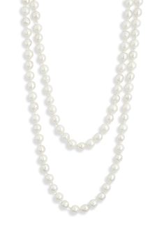 Designed to be wrapped twice or worn long, this lustrous faux-pearl necklace brings classy shine to any look. 60" length Glass/plastic faux pearls Imported Pearl Long Necklace, Long Pearl Necklaces, Faux Pearl Necklace, Long Necklace, Womens Jewelry Necklace, Faux Pearl, Nordstrom Rack, Jewelry Necklace Pendant, Pearl Necklace