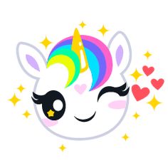 an image of a cute unicorn face with hearts