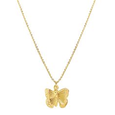 Necklace with sweet butterfly charm. Everyone's favorite!! Gold plated. Lead and nickel free hypoallergenic and tarnish resistant. $28 By The Crwons Everyday Pendant Necklace With Butterfly Charm, Everyday Nickel-free Butterfly Jewelry, Nickel Free Gold Butterfly Necklace, Nickel Free Butterfly Necklace For Gifts, Gold Butterfly Necklace With Delicate Adjustable Chain, Nickel-free Butterfly Necklace For Gift, Gold Plated Butterfly Necklace For Gift, Gold Nickel-free Butterfly Necklace, Nickel-free Butterfly Necklace