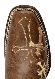 Circle G Cross Embroidered Cowgirl Boots - Square Toe, Chocolate Cowgirl Boots Square Toe, Ariat Cowgirl Boots, Cowgirl Boots Square Toed, Cute Cowgirl Boots, Beige Square, Dresses With Cowboy Boots, Country Shoes, Square Toe Western Boots, Cross Embroidery