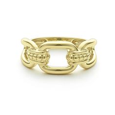 Lagos 18K Gold Link Ring Link Ring, Linking Rings, Gold Link, Gold Collection, 18k Gold, Jewelry Accessories, Yellow Gold, Band, Ring