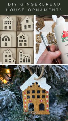 gingerbread house ornament made out of wood