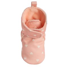 Your baby will love these comfortable, booties with poly-fleece lining designed to keep his little feet warm. Featuring a non-skid cotton canvas sole to provide extra balance support and secured with an extra-large hook and loop strap, these baby booties give a comfortably secure feel. A heel loop makes it easy to remove them when needed and minimizes wear and tear on the booties. Our essentials have been independently certified with STANDARD 100 by OEKO-TEX® so that you don’t have to worry abou