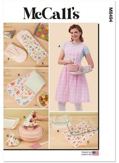 the sewing pattern is shown with instructions to make an apron and pot holder for cooking