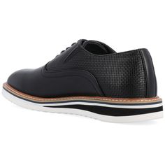 The Weber oxford from Vance Co. is as perfect for work as it is for the weekend. Their lightweight EVA outsole lace-up closure and vegan leather will give you the perfect fit. The 12 mm Tru Comfort Foam� massaging insole cushioned tongue and elastic gusset will keep your feet comfortable all day. Black Synthetic Lace-up Shoes For Office, Black Synthetic Lace-up Office Shoes, Synthetic Lace-up Shoes For Office In Spring, Synthetic Lace-up Shoes For Office And Spring, Black Oxford Lace-up Spring Shoes, Synthetic Round Toe Oxfords For Workwear, Synthetic Oxfords For Workwear, Black Synthetic Oxfords With Textured Sole, Black Lace-up Synthetic Oxfords