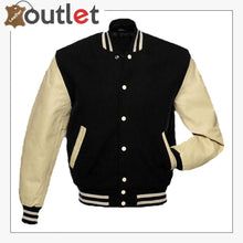 Wool College Varsity Jacket College Varsity Jacket, Leather Sleeves, Letterman Jacket, New Orleans Saints, New Orleans, Varsity Jacket, Nfl, Wool, Cream