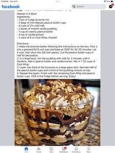 an image of a dessert with chocolate and marshmallows in it on facebook