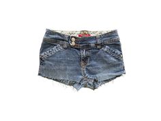 Vintage 2000's denim shorts in blue denim. Low waisted with a zipper closure. 5 pocket design. Has stretch. Rhinestone buttons and rivets.  DETAILS Best fits: Women's XXS or XXXS Condition: Very good vintage Material: Cotton spandex MEASUREMENTS Taken from seam to seam while the garment is lying flat. Double the armpit, waist, and hips. Length from Top: 7" Waist: 12-13" stretched to  Hips: 15" Rise 7" Cheap Vintage Denim Blue Shorts, Y2k Denim Bottoms With Built-in Shorts, Medium Wash Cutoff Bottoms Y2k Style, Y2k Cutoff Bottoms In Medium Wash, Y2k Cutoff Medium Wash Bottoms, Y2k Style Medium Wash Cutoff Bottoms, Fitted Y2k Denim Jean Shorts, Fitted Y2k Denim Shorts, Y2k Fitted Denim Shorts