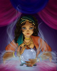 Fortune Teller Painting, Clairvoyance Aesthetic, Psychic Drawing, Roma People, The Fortune Teller, Tarot Prediction, Psychic Readings Free, Fortune Telling Cards, Online Psychic