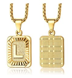 Our jewelry comes ready to gift with a Anavia gift box, blank card, and a organza bag. | Made of 18k gold plated brass it features a rectangular pendant with a initial letter displayed on the front. It is eye- catching and minimalist which is perfect for everyday wear. Material: BrassSize: 13/16" x 5/8 " x 1/16"Chain: 18"+2" cable Chain | 1-800-Flowers Gifts Delivery Women's Rectangle Letter Initial Pendant Necklace Jewelry Women's Rectangle Letter H Initial Pendant Necklace Jewelry A Initial, Flowers Gifts, Initial Pendant Necklace, Letter V, Delivery Gifts, Blank Card, Letter B, Initial Letter, Initial Pendant