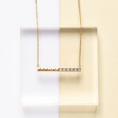 Cross Necklace Sideways, Diamond Bar Necklace, Diamond Bar, Circle Necklace, Diamond Fashion, Bar Necklace, Metal Stamping, Gold Chains, Types Of Metal