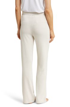 Wrap yourself up in luxurious warmth with these wide-leg pants knit from CozyChic, a machine-washable microfiber yarn that won't ever shrink or pill. 30" inseam; 20" leg opening; 12" front rise; 16" back rise (size Medium) 71% nylon, 29% viscose Machine wash, tumble dry Imported Wide Leg Bottoms With Soft Texture, Soft Texture Wide Leg Bottoms, Full Length Knit Bottoms For Loungewear, Knit Full Length Bottoms For Loungewear, Elegant Knit Pants For Loungewear, Comfortable Knit Lounging Bottoms, Comfortable Knit Loungewear Bottoms, Comfortable Knit Bottoms For Lounging, Comfortable Beige Bottoms With Soft Texture