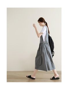 simplelinenlife-cotton-casual-summer-long-women-dresses Casual Free Size Cotton Dresses, Casual Loose Free Size Dresses, Casual Loose Free-size Dresses, Casual Gray Summer Dress, Gray Lagenlook Summer Dress, Gray Cotton Summer Dress, Summer Gray Cotton Dress, Strap Dress Casual, Women Cotton Dress