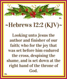 a christmas card with the words hebrews 12 22 kjv