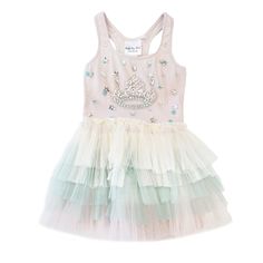 Tiara Tutu Dress is adorned with a sparkling sequin tiara top and a lovely layered pastel tulle skirted bottom. Lined. Embellished Tulle Dress For Dress-up, Princess Style Embellished Sleeveless Dresses, Princess Style Sleeveless Embellished Dresses, Sleeveless Embellished Princess Dress For Spring, Summer Party Dresses In Fairytale Style, Summer Fairytale Party Dresses, Fairytale Summer Party Dresses, Embellished Sleeveless Sequin Tulle Dress, Sleeveless Embellished Sequin Tulle Dress