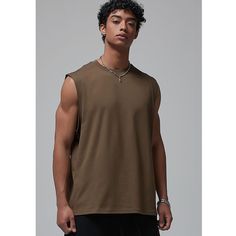 Quick-Drying Cotton Basketball Sports Tank Top Fabric: 56% Cotton+44% Polyester Size: S, M, L, XL, 2XL Multiple Color Selections: Brown, Gray  Season: Spring, Fall, Summer Khaki Crew Neck Top For Sports, Khaki Casual Activewear For Sports, Sporty Khaki Tops For Streetwear, Casual Workout Tops With Dropped Armholes, Relaxed Fit Gym Tops With Dropped Armholes, Stretch Tops For Leisure In Sportswear Style, Breathable Casual Muscle Tee For Summer, Casual Khaki Activewear For Workout, Casual Stretch Muscle Tee With Dropped Armholes