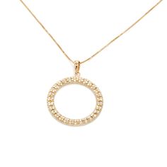 You're going to love this circle pendant!! Crafted from 14K Gold, the removable pendant has diamond accents throughout to give you the glitter and sparkle you've been looking for! DETAILS 14K Gold Open Circle Removable Pendant Available in your choice of finishes: White Gold or Yellow Gold Pendant measurements: 1-1/4"L x 15/16"W Diamond Clarity: SI2 Diamond Color: F Diamond Accents (approximately 0.50 ttcw) 18" Co-ordinating 14K Gold Chain Easy lobster-closure clasp Circle measures approximately Necklace Shop, Gold Circle, Yellow Gold Pendants, Gold Collection, Diamond Pendant Necklace, Diamond Color, Circle Pendant, Diamond Clarity, Diamond Pendant