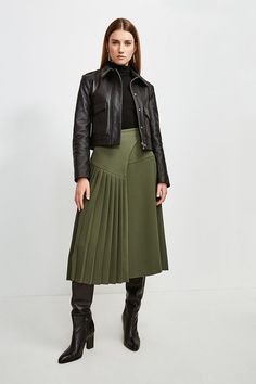 Military Pleated Wrap Midi Skirt Aline Skirt Outfit, Fall Wishlist, Skirt Collection, Wrap Midi Skirt, Aline Skirt, Wardrobe Outfits, Autumn Outfits, Skirts For Women, Fashion Face Mask