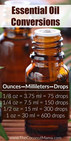 Do you know how manyof essential oils are in a bottle? This is a quick reference for converting oz ➡️ ml ➡️ drops! Health Coconut Oil, Oils For Hair, Essential Oils For Hair, Living Essentials Oils