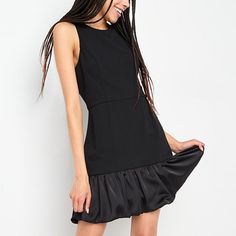 Designed with a sleek bodice and playful bubble hem, this by&by women's and junior's all-black A-line dress combines chic style with a touch of fun. It's crafted from stretch-knit and has a round neckline, a sleeveless design, a short length, and an exposed zipper closure at the back. Add a pair of chunky heels and statement earrings. Closure Type: ZipperNeckline: Round NeckSleeve Length: SleevelessSleeve Style: SleevelessApparel Length: 29 InchesDress Length: Short LengthFiber Content: 95% Pol… Small Dress, Junior Dresses, Product Description, A Line Dress, The Originals, Dresses, Black