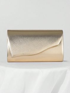 European And American Fashionable Simple Dinner Clutch Bag, Made Of High-Quality PU, Elegantly Designed For Noble Women, Single Chain Shoulder Bag And Crossbody Bag Gold Glamorous,Minimalist   Pu Graphic,Plain,All Over Print,Textured Pattern Envelope Bag   Women Bags, size features are:Bust: ,Length: ,Sleeve Length: Formal Clutches, Gold Clutch Bag, Bridesmaid Clutch, Prom Purse, Formal Clutch, Prom Inspo, Bridesmaid Clutches, Anti Theft Bag, Gold Clutch