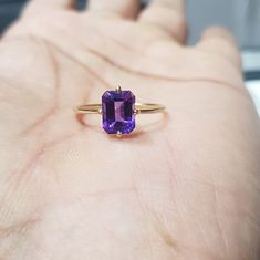 14k solid yellow gold natural emerald cut shaped amethyst gemstones ring. 1. The weight of the natural amethyst gemstone used in the ring =1.50 cts. 2. The weight of the 14k solid yellow gold used in the ring =1.170 grms. 3. The amethyst is the birthstone for the people born in the month of February. 4. The design of the ring is very nice and beautiful. 5. I have used all my skills and experience to manufacture this ring as beautiful as I can and I do hope that my work will be appreciated. Thank Yellow Gold Amethyst Ring With Emerald Cut, Gold Amethyst Ring With Emerald Cut, Birthstone, Gold Emerald Cut Amethyst Birthstone Ring, Rectangular Amethyst Ring In 14k Gold, Rectangular Amethyst Rings In Yellow Gold, Rectangular Amethyst Ring In Yellow Gold, 14k Gold Emerald-cut Amethyst Ring, Yellow Gold Amethyst Ring With Rectangular Shape, 14k Yellow Gold Emerald-cut Amethyst Ring