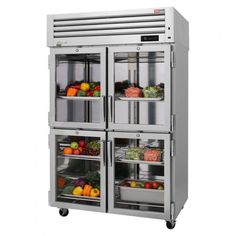 Turbo Air PRO-50-4R-G-N 4 Glass Half Door Top Mount Refrigerator, 47.3 Cu. Ft. - TheChefStore.Com Stainless Steel Shelving, Deerfield Beach Florida, System Failure, Half Doors, Heavy Duty Hinges, Reduce Energy Consumption, Ozone Layer, Steel Shelving, Stainless Steel Cabinets