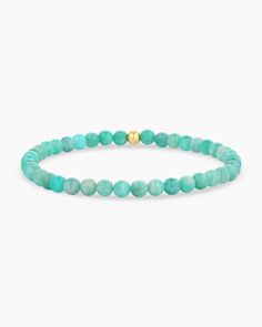 Elevate your everyday stack with the Carter Gemstone Bracelet. Featuring genuine blue amazonite, this gemstone bracelet adds a subtle pop of color to your look. We love wearing ours solo or styling it with a dainty link bracelet. Carter Gemstone Bracelet in 18k Gold/Blue Amazonite, Women's by gorjana Turquoise Amazonite Gemstone Beaded Bracelets, Turquoise Amazonite Beaded Bracelets, Turquoise Amazonite Beaded Bracelet, Everyday Turquoise Stackable Stretch Bracelet, Turquoise Amazonite Gemstone Beads Bracelets, Turquoise Amazonite Gemstone Beads Bracelet, Everyday Turquoise Gemstone Bracelets, Elegant Amazonite Gemstone Bracelets, Elegant Blue Amazonite Bracelets