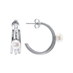 Elegance abounds with these Judy Crowell Sterling Silver Textured Freshwater Cultured Pearl Triple Hoop Earrings. Click on this JEWELRY & WATCHES GUIDE to learn about fit, styles, materials and more! Elegance abounds with these Judy Crowell Sterling Silver Textured Freshwater Cultured Pearl Triple Hoop Earrings. Click on this JEWELRY & WATCHES GUIDE to learn about fit, styles, materials and more! FEATURES 24 mm x 23 mm Backings: post Metal: sterling silver Finish: diamond-cut Packaging: velvety Elegant Nickel-free Hoop Wrap Earrings, Elegant Hoop Wrap Earrings Nickel Free, Small Hoop Pearl Earrings For Anniversary, Silver Small Hoop Pearl Earrings For Anniversary, Elegant Small Hoop Silver Wrap Earrings, Elegant Silver Small Hoop Wrap Earrings, Elegant Hoop Wrap Earrings For Anniversary, Small Hoop Metal Pearl Earrings, White Gold Hoop Pearl Earrings For Anniversary