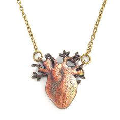 Anatomical Heart Tree Necklace Human Heart Necklace, Anatomical Heart Pendant, Anatomical Heart Necklace, Retro Tree, Caged Necklace, Tree Root, Mountain Jewelry, Simple Retro, Anatomical Heart