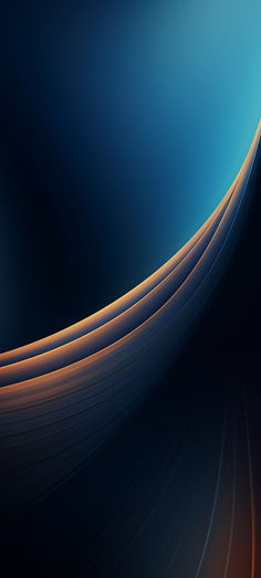 an abstract blue and orange background with curved lines on the bottom right corner, in dark colors