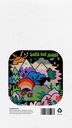 the back cover of let's get wild, with an image of mountains and trees