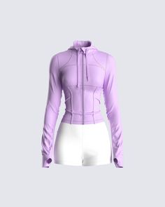 Jasmine Jaunting Set Sporty Fitted Lavender Activewear, Trendy Workout Tops With Built-in Shorts, Trendy Purple Sports Top, Lavender Stretch Athleisure Tops, Stretch Lavender Tops In Athleisure Style, Stretch Lavender Tops For Athleisure, Purple Activewear With Built-in Shorts For Spring, Trendy Purple Activewear For Sports, Purple Sportswear Tops For Spring