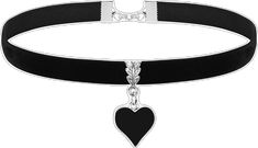 Heart Choker Necklace, Black Choker Necklace, Heart Choker, Black Choker, Valentines Necklace, Party Jewelry, Black Heart, Halloween Cosplay, Jewelry Party