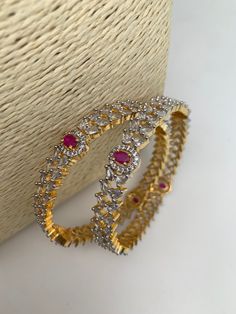 AD Red Stone Bangles Red Stone Bangles, Traditional Bangles, Stone Bangles, Stone Bangle, Gold Jewelry Earrings, Red Stone, Social Events, Indian Jewelry, Bangle Bracelets