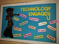 a bulletin board with technology engagers written on it