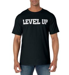 PRICES MAY VARY. Dance! This Level Up T-Shirt is a trendy cool tee shirt for fans of pop music, dance music videos, video game lovers. Great exercise, fitness or workout shirt. Get this shirt for yourself or your friend, girlfriend, daughter, sister, wife, mom. This trendy versatile shirt makes a great gift idea for women, men, youth, for him, for her, music lovers, dancers, gamers, trainers or gym buddy for Birthday, Anniversary, Christmas, Xmas, Halloween, Special Occasion or Holiday. Lightwei Hip Hop Cotton Shirt With Letter Print, Hip Hop Cotton Shirt With Text Print, Hip Hop Style Cotton Shirt With Text Print, Hip Hop Style T-shirt With Letter Print For Fans, Hip Hop Cotton Top With Graphic Design, Hip Hop Short Sleeve Sports T-shirt, Black Gamer T-shirt With Letter Print, Hip Hop Cotton T-shirt With Text Print, Trendy Sports T-shirt With Text Print