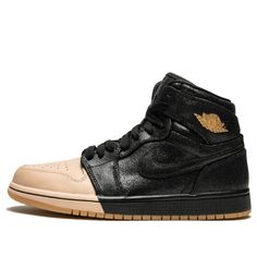 Womens WMNS Air Jordan 1 Retro HI PRM Black Tan Basketball Shoes/Sneakers Air Jordan 1 Shoes, Wmns Air Jordan 1, Jordan 1 Shoes, Black High Top Sneakers, Marina Blue, Air Jordan 1 Retro High, Black High Tops, Nike Air Jordan 1, University Blue