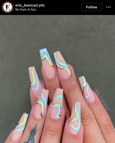 Line Nail Designs, Wave Nails, Funky Nail Art, Summer Nail Ideas, Matte Top Coat, Simple Gel Nails, Lines On Nails, Instagram S, Luxury Nails