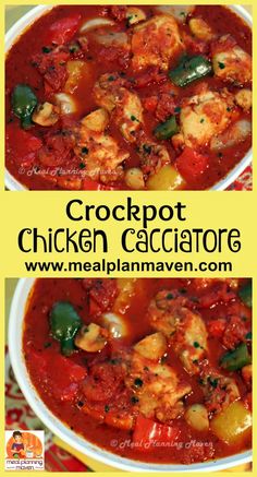 crockpot chicken cacciatore with vegetables in a bowl