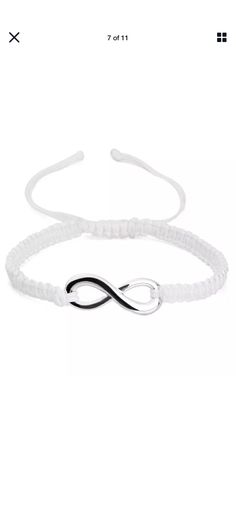 Very nice White Braided Infinity Bracelet May 11, Charm Bracelets, Infinity Bracelet, Arm Band, Jewelry Bracelets, Braids, Etsy Accessories, Bathing Beauties, Charm Bracelet