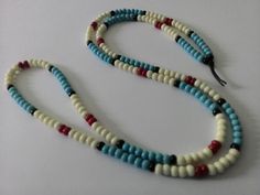 Traditional Adjustable Single Strand Beaded Necklaces, Traditional Adjustable Single Strand Beaded Necklace, Adjustable White Hippie Necklace, White Adjustable Hippie Necklace, Mens Beaded Necklaces, Wooden Bead Garland, Music Jewelry, Bead Garland, Hippie Necklace