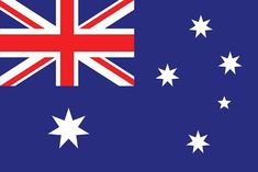 the flag of australia is shown on a blue background