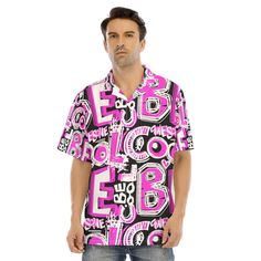 Make a bold statement with this Graffiti "Be Cool" Hawaiian Shirt, featuring vibrant pink, black, and white lettering in a dynamic street art style. With phrases like "Be Cool" and "Awesome" splashed across the shirt, this design adds an edgy, urban flair to your wardrobe. Crafted from 95% polyester and 5% spandex, this tropical Hawaiian shirt offers a lightweight, breathable, and athletic fit, perfect for casual outings, parties, or streetwear enthusiasts. The striking graffiti design brings a unique mix of retro and modern vibes, making this shirt a must-have for anyone looking to stand out. Whether you're relaxing at the beach or hitting the city streets, this shirt combines comfort with style. For a relaxed, unwind fit, order one size larger, or stick to your regular size for a more at Street Art Style, Graffiti Designs, Athletic Looks, Art Shirt, Cool Hawaiian Shirts, Be Cool, Modern Vibe, Art Shirts, Hawaiian Shirts