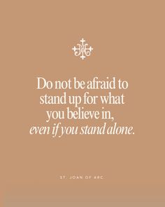 “Do not be afraid to stand up for what you believe in, even if you stand alone.” St. Joan of Arc 🛡️⁠
⁠
⁠
⁠
#mysaintmyhero #saintquote Sage Steele, Faith Based Jewelry, St Joan Of Arc, Saint Joan Of Arc, John The Evangelist, St Joan, Personal Prayer, Wedding Gifts For Friends, Saint Quotes