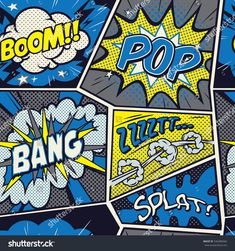 pop art background with comic sound effects